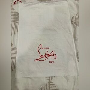 Christian Louboutin White Dust Bag with Red Logo